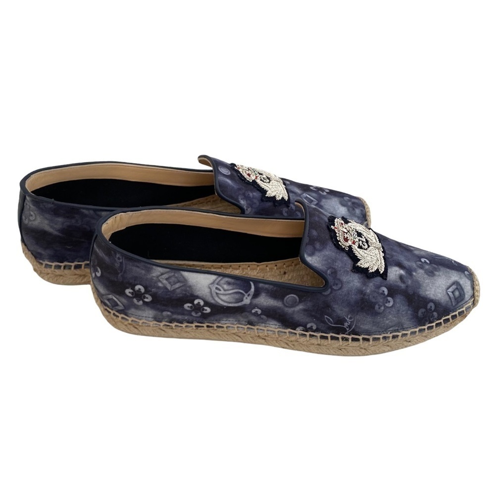 Christian Louboutin Nanou Orlanto Donna Flat Espadrilles Navy Sz 38 = 8 - Picture 11 of 16